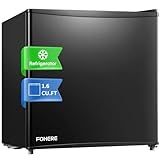 1.6 Cu.ft Mini Fridge for Bedroom with Freezer, Small Compact Single Door Refrigerator, 7-Level Adjustable Thermostat, Black