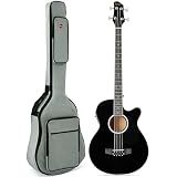 Best Choice Products Acoustic Electric Bass Guitar, Full Size 4 String, Fretted Bass Guitar w/Padded Gig Bag - Black