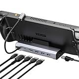 JSAUX Upgraded Docking Station 4K@120Hz for Steam Deck OLED/ROG Ally X/Legion Go (S)/MSi Claw, 6-in-1 Steam Deck Dock with HDMI 2.1, Gigabit Ethernet, 3 USB 3.0, 100W Charge for Steam Deck LCD-HB0603