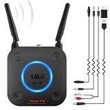 [Upgraded] 1Mii B06Pro Long Range Bluetooth Receiver, HiFi Wireless Audio Adapter, Bluetooth 5.3 Receiver with 3D Surround aptX HD Low Latency Optical RCA AUX 3.5mm Coaxial for Home Stereo System