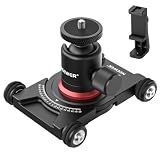 NEEWER Camera Slider Dolly with Ball Head & Phone Clamp, 4 Wheeled, SD001