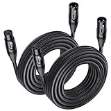 Cable Matters 2-Pack Premium XLR to XLR Cables - 25ft, Male to Female Microphone Cable, Oxygen-Free Copper (OFC) Mic Cord, Black