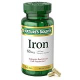 Nature’s Bounty Iron 65mg, 325mg Ferrous Sulfate, 100 Tablets | Cellular Energy Support, Promotes Normal Red Blood Cell Production, 1 Serving Per Day, Gluten Free, 100 Vegetarian Tablets
