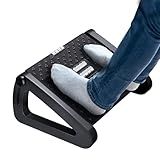 ZLMHYYM Foot Rest for Under Desk at Work - Six Heights Adjustable Under Desk Footrest - Ergonomic Foot Stools for Under Office Desks - Desks Foot Rest with Massage Rollers - Leg Rest for Chair (Black)