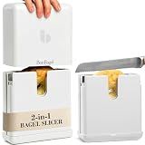 BonBagel Bagel Slicer Cutter for Small and Large Bagels, Auto-Center, White