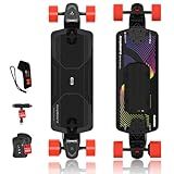 MEEPO Ampboard Electric Skateboard - Ultra-Lightweight 33.74" Drop-Through Deck, 14MPH Max, 9 Miles Range, for Beginners & Commuters Protective Gear & M6c Color Remote