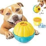 Potaroma Frozen Treat Dog Toys Enrichment Ball, Interactive Durable and Safe Puppy Chew Toy, Slow Feeder Food Dispenser Dog Pup Puzzle for Chewers 4.0 Inches