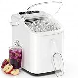 Sweetcrispy Countertop Ice Maker with Scoop, Basket and Handle, Portable Ice Machine 9 Cubes Ready in 6 Mins, 26.5lbs in 24Hrs, 2 Sizes for Home Kitchen Office Bar Party