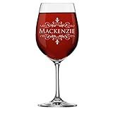 The Wedding Party Store, Personalized 16oz Wine Glass with Stem - Custom Engraved with Any Name and Initial