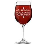 The Wedding Party Store, Personalized 16oz Wine Glass with Stem - Custom Engraved with Any Name and Initial