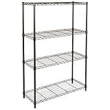 Amazon Basics 4-Shelf Adjustable Heavy Duty Steel Wire Rack Storage Shelving, Sturdy Garage Shelving, 350 lbs Capacity Per Shelf, Easy No-Tool Assembly, 36" x 14" x 54", Black