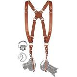 C Coiro Camera Harness for 2 Cameras – Dual Shoulder Leather Camera Strap – Double Camera Harness for DSLR/SLR, Camera Straps for Photographers of All Levels, Standard Straps/Color Tan