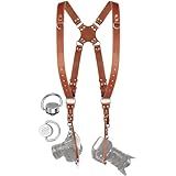 C Coiro Camera Harness for 2 Cameras – Dual Shoulder Leather Camera Strap – Double Camera Harness for DSLR/SLR, Camera Straps for Photographers of All Levels, Standard Straps/Color Tan