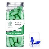 LYSIAN Ultra Soft Foam Earplugs for Sleep Sound Proof-38dB SNR Noise Free Ear Plugs for Sleeping Noise Cancelling, Snoring, Shooting,Work-60 Pairs-Green