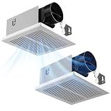 Amico Bathroom Exhaust Fan 2 Pack, 80 CFM, 1.0 Sones - UL Certified