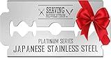 SHAVING REVOLUTION Double Edge Razor Blades - Men's Safety for Shaving Platinum Japanese Stainless Steel a Smooth, Precise and Clean Shave - 50 Count