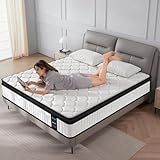 Twin Mattress 10 Inch Medium Firm Hybrid Mattress Twin Size Memory Foam Pocket Steel Springs Matress in a Box for All Sleep Positions Motion Isolation Ensure Comfortable Sleep (White, Twin 10 INCH)