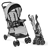 Kolcraft Cloud Plus Lightweight Umbrella Stroller for Toddlers with Reclining Seat, Large Storage Basket, Canopy, Infant & Parent Trays, Compact Fold for Summer Travel, Durable Frame, Slate Gray