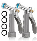 AUTOMAN Full Size Garden Hose Nozzle 2 Pack, High Pressure Pistol Grip Water Nozzle Sprayer with Threaded Front, Adjustable Spray Water Flow for Washing Car, Cleaning Ground, Watering Plants