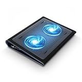 Targus 17 Inch Dual Fan Lap Chill Mat - Soft Neoprene Laptop Cooling Pad for Heat Protection, Fits Most 17" Laptops and Smaller - USB-A Connected Dual Fans for Heat Dispersion (AWE55US)