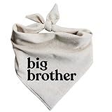 Dog Bandana Pregnancy Announcement Big Brother Baby Reveal Oatmeal Cream Minimal Neutral Color Announcement to Family (X-Small)