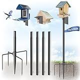 Onlyfly Bird Feeder Pole Stand – 74.5 Inch Height Feeding Station with 1-Inch Dia Heavy Duty for Hanging Feeders, Bird House Pole Mount Kit for Outdoor, Slip-Fit Connection