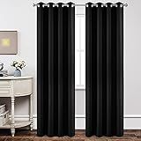 Joydeco Blackout Curtains 95 Inch Length 2 Panels Set, Thermal Insulated Long Curtains& Drapes 2 Burg, Room Darkening Grommet Drapes for Living Room Bedroom Window (W52 x L95 Inch, Black)