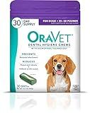 ORAVET Dental Chews for Dogs, Oral Care and Hygiene Chews (Medium Dogs, 25-50 lbs.) Purple Pouch, 30 Count