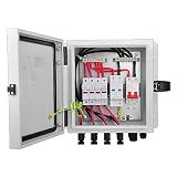 PowGrow 4 String PV Combiner Box with 15A Rated Current Fuse, Metal Box