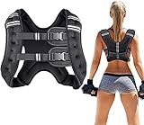 Prodigen Weighted Vest for Women and Men 8 Lbs with Reflective Stripe and Double Adjustable Buckle Straps Weight Vests for Strength Training, Jogging, Cardio, Weight Loss, Muscle Building, Black