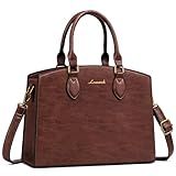 LOVEVOOK Purse Handbag for Women, Vintage Tote Shoulder Bag Trendy, PU Leather Satchel Bag, Medium Ladies Hand