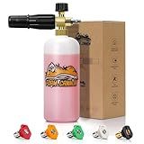 SOFIPE Foam Cannon Kit, 1L Bottle Snow Foam Cannon with 5 Pressure Washer Nozzle Tips, 1/4 Inch Quick Connector, Compatible with Gas Pressure Washers&Electric Pressure Washers