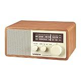 Sangean WR-11 Wood Cabinet AM/FM Tabletop Analog Radio, Powerful Speaker