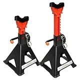 FITHOIST 3 Ton Jack Stands (6,600 LBs) Heavy Duty with 2 Crossbars & Double Pin Locking - Adjustable 11.61" to 16.34" Jack Stands for Trucks, SUV, Car, Garage, UTV/ATV - 1 Pair, Safe & Stable Support
