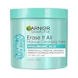 Garnier Erase It All Makeup Cleansing Balm with Hyaluronic Acid, Replumping Facial Cleanser and Makeup Remover, 4.2 Oz