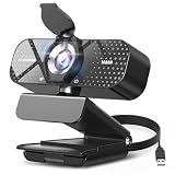 TRAUSI 1080P FHD Webcam with Noise-Canceling Mic, Auto Light Correction, Privacy Cover and Wide Angle Lens, Plug & Play USB Camera for Laptop/Desktop/PC/Mac, Compatible with Zoom/Teams/Streaming