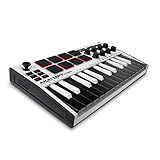 Akai Professional MPK Mini MK3-25 Key USB MIDI Keyboard Controller With 8 Backlit Drum Pads, 8 Knobs, Music Production Software and Native Instruments Sound Package (NKS Integration), White