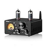 AIYIMA T9 200W Bluetooth Amplifier HiFi Digital Class D Power Amp 2.0/2.1 Channel Vacuum Tube DAC Amp with VU Meter & Bass Treble Bluetooth Coaxial Optical PC-USB inputs