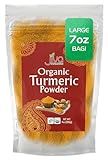 Jiva Organic Turmeric Powder 7 oz - Packaged in Resealable Bag, 100% Raw with Tumeric Powdered Organic, Turmeric Curcumin Powder, Origins from India