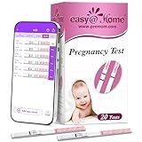 Easy@Home Pregnancy Test Strips Kit, 20 Pack Early Detection hCG Tests - Bulk Pregnancy Strips - Powered by Premom APP