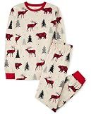 The Children's Place baby girls Family Matching Christmas Holiday Sets, Snug Fit 100% Cotton, Adult, Big Kid, Toddler, Pajama Set, Buff Bear, X-Large US