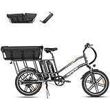 Mukkpet Stepwagon Electric Bike for Adults,120Miles 28MPH Ebike,Peak 1500W Motor Cargo Electric Bike,48V 30AH Removable Battery with 20 * 3" Fat Tires Ebike,Hydraulic Suspension