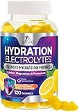 Hydration Electrolyte Gummies - Daily Liquid Replenisher Gummy - Electrolyte Multiplier with Minerals, Potassium & Real Salt - Vegan, Non-GMO - Tasty Lemon Flavor Hydration Electrolytes - 120 Gummies