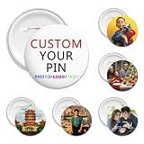 Byxhuc 100 Pacs Round Button Pins, Custom Pins Design Your Own, Pins with Text and Logo, Souvenir Gifts for Business Company Team Party