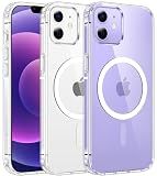 FNTCASE for iPhone 12 Case Clear: iPhone 12 Pro Case Magnetic Phone Cases Compatible with Magsafe Slim Anti Yellowing Military Grade Drop Protection Rugged Protective Transparent Cover (A-Clear)