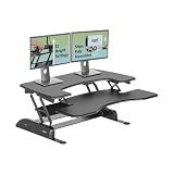 Vari VariDesk Pro Plus 36 - Adjustable Desk Converter with 11 Height Settings - Laptop Sit Stand Desk Riser for Home Office, Table Tops, Workspace - Fully Assembled with Spring Loaded Lift - Black