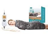 Ruqiji 17''x33'' Weighted Heating Pad, 5.2lbs with 12 Temperature Settings& Countdown Display, Pain Relief for Back/Neck/Shoulders/Abdomen/Legs, Birthday Gifts for Mom Dad Women Men (Dark Gray)