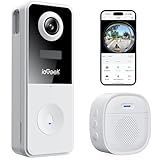 ieGeek Doorbell Camera Wireless No Subscription, 3MP Video Doorbell with Chime, 180° Head to Toe View, 2-Way Talk Voice Changer, AI Motion Detection Night Vision, Only 2.4GHz WiFi, Works with Alexa