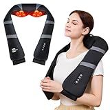Neck Massager with Heat - Back and Neck Massager for Pain Relief Deep Tissue Shiatsu Kneading Massage Pillow, Neck and Shoulder Massager, Father's Day Dad Gifts for Men Women Mom (Not Cordless)