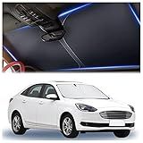 300T Thickened Automotive Glass Sunshade and Comes with Storage Bag,Keep Car Interior Cool,Windshield Sun Shade Fit for Small Cars (M: 55.12 * 27.6 inch)